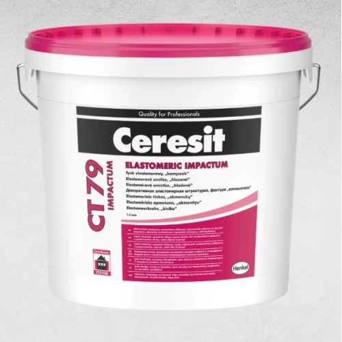 Ceresit CT79 Impactum Tynk Elastomerowy - Tekstura Kamyczkowa - ziarno 1,5mm Ceresit CT79 Impactum Tynk Elastomerowy - Tekstura Kamyczkowa - ziarno 1,5mm