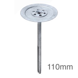 8 x 110mm MLN Łącznik Wbijany, ze Stali Ocynkowanej do Mocowania Wełny Mineralnej w Dociepleniach i Fasadach Wentylowanych - Niepalny (op. 50 szt)