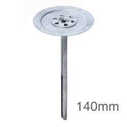 8 x 140mm MLN Łącznik Wbijany, ze Stali Ocynkowanej do Mocowania Wełny Mineralnej w Dociepleniach i Fasadach Wentylowanych - Niepalny (op. 50 szt)