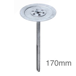 8 x 170mm MLN Łącznik Wbijany, ze Stali Ocynkowanej do Mocowania Wełny Mineralnej w Dociepleniach i Fasadach Wentylowanych - Niepalny (op. 50 szt)