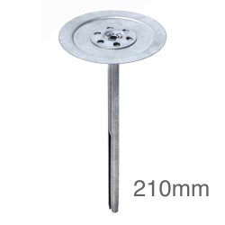 8 x 210mm MLN Łącznik Wbijany, ze Stali Ocynkowanej do Mocowania Wełny Mineralnej w Dociepleniach i Fasadach Wentylowanych - Niepalny (op. 50 szt)