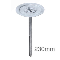 8 x 230mm MLN Łącznik Wbijany, ze Stali Ocynkowanej do Mocowania Wełny Mineralnej w Dociepleniach i Fasadach Wentylowanych - Niepalny (op. 50 szt)