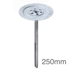 8 x 250mm MLN Łącznik Wbijany, ze Stali Ocynkowanej do Mocowania Wełny Mineralnej w Dociepleniach i Fasadach Wentylowanych - Niepalny (op. 50 szt)