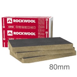 80mm Rockwool Ventirock F Super - Dwugęstościowa Płyta z Wełny Skalnej do Fasad Wentylowanych - 1000mm x 600mm (op. 3 szt)